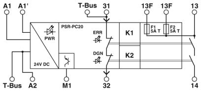 Реле сопряжения-PSR-PC20-1NO-1NC-24DC-SC