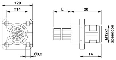 Встраиваемые разъемы-SACC-SQ-M12MS-17CON-20/0,5