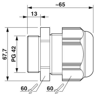 Кабельный ввод-G-INS-PG42-L68N-PNES-GY