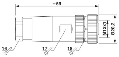 Разъем-SACC-M12FS-12SOL-PG 9-M