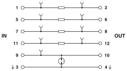 Базовый элемент для защиты от перенапряжений-PT 2X2+F-BE