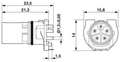 Встраиваемые разъемы-SACC-CI-M12MSL-4FE-L180 THR SH