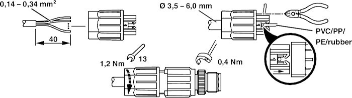 Соединитель для датчика/исполнительного устройства-SACC-MS-4QO-0,34-M SCO