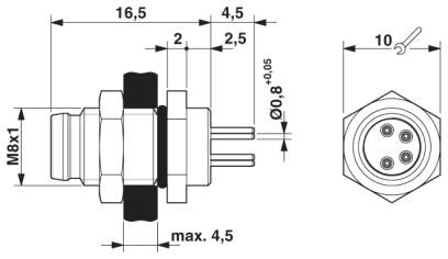 Встраиваемые разъемы-SACC-DSI-M 8MS-4CON-L180