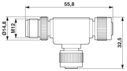 Т-распределитель-SAC-4P-M12T/2XM12 CCL