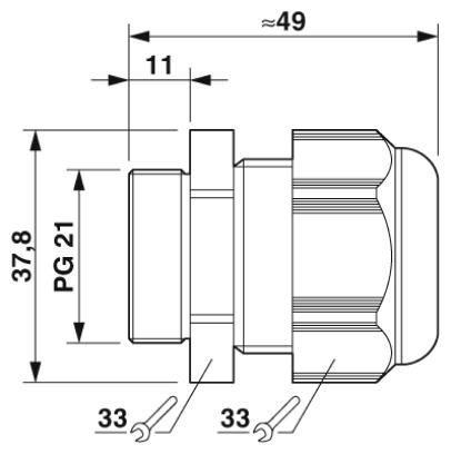 Кабельный ввод-G-INS-PG21-M68N-PNES-BK