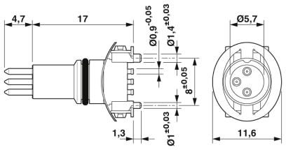Встраиваемые разъемы-SACC-CIP-M8MS-3P SMD SH R32