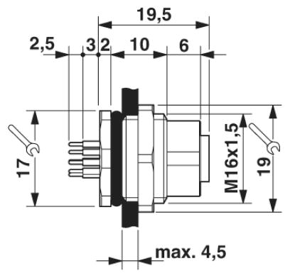 Проходная деталь-SACC-DSI-M12FS-12CON-M16