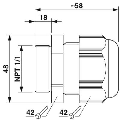 Кабельный ввод-G-INS-N1-M68L-PNES-BK
