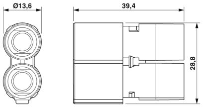Модуль для установки контактов-HC-M-02-AT-M-16