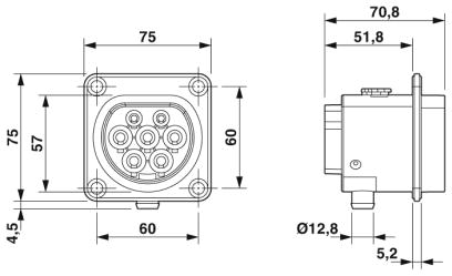 Сетевая зарядная розетка-EV-GBM3S-3AC32A-0,7M6,0E00