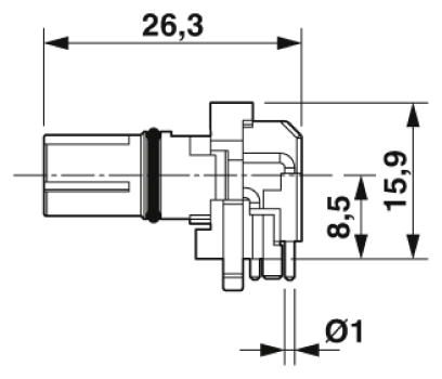 Встраиваемые разъемы-SACC-CI-M12FSD-4CON-L90 SCO