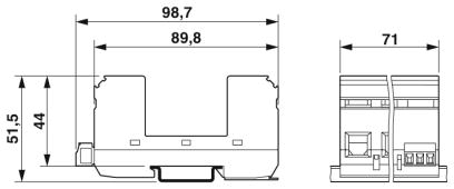 Базовый элемент для защиты от перенапряжений, тип 2-VAL-MS/3+1-BE/FM