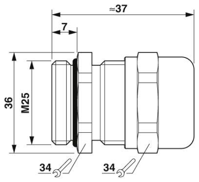 Кабельный ввод-HC-M-KV-M25(1X10/1X11)