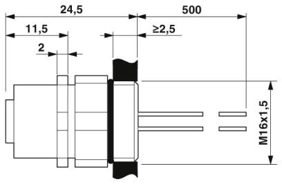 Встраиваемые разъемы-SACC-EC-M12FSB-5CON-PG9/0,5