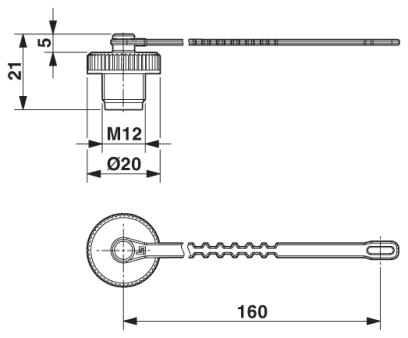 Резьбовой колпачок-PROT-M12 MS-PA-CHAIN