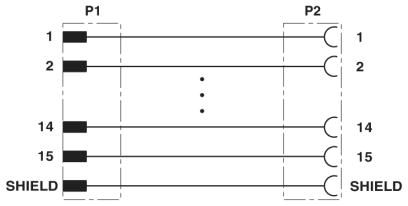Кабель D-SUB-VS-15-DSUB-20-LI-1,0