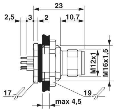 Проходная деталь-SACC-DSI-M12MS-12CON-M16