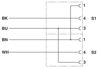 Кабель для датчика / исполнительного элемента-SAC-4PY-10,0-PUR/2XF