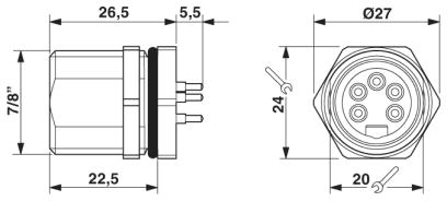 Встраиваемые разъемы-SACC-DSI-MINMS-5CON-UNF PCB