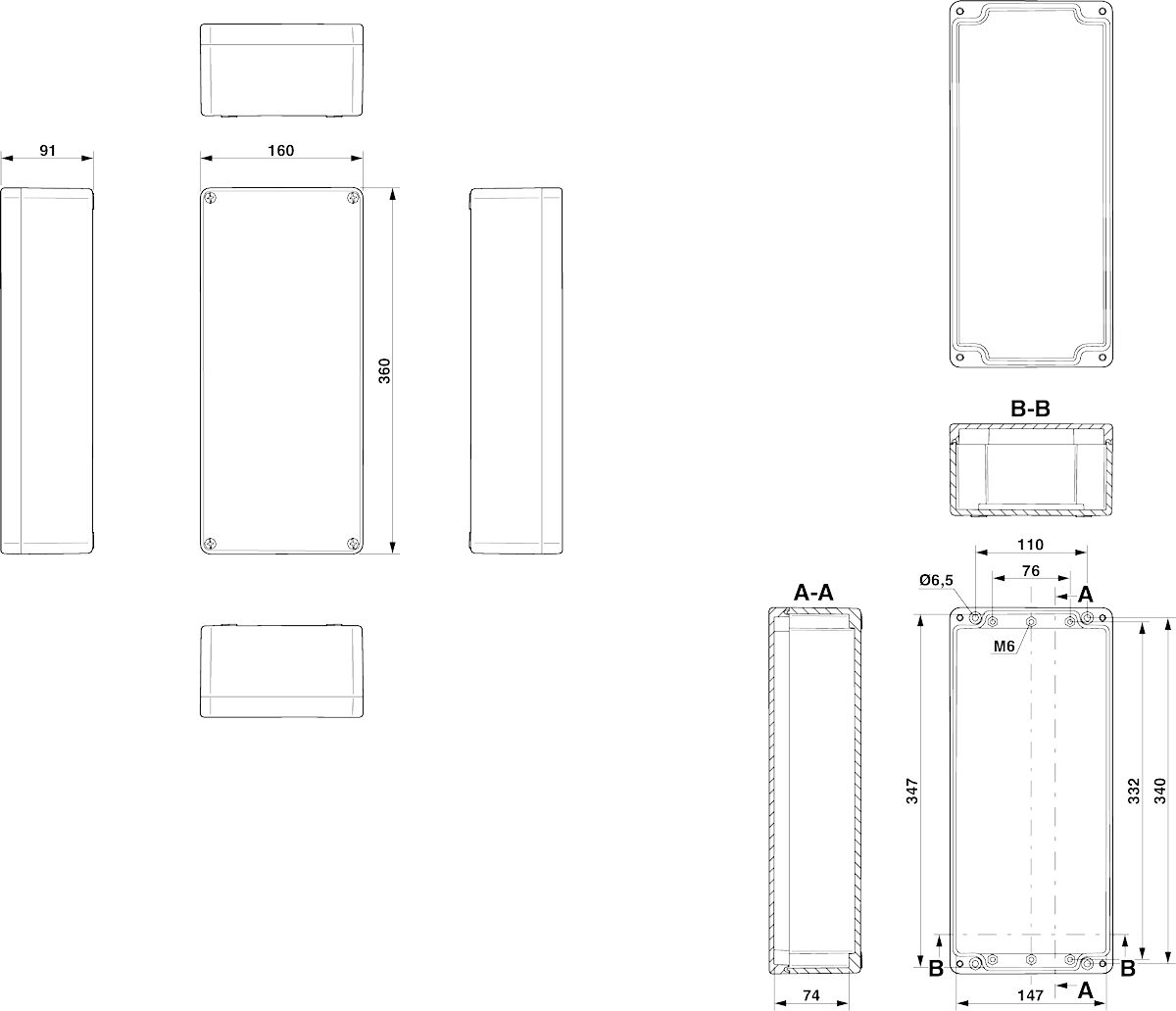 Клеммная коробка-E PX A 160X360X91