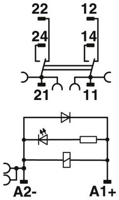 Релейный модуль-RIF-1-RPT-LDP-24DC/2X21/FG
