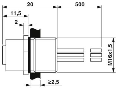 Встраиваемые разъемы-SACC-E-FS-17CON-M16/0,5 SCO