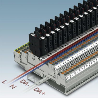 Заземляющие клеммы для выполнения проводки в зданиях-PTB 2,5-PE/L/MT