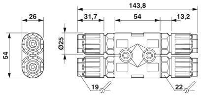 H-разветвитель-QPD H 2PE1,5 4X4-9 BK