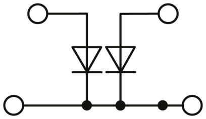 Клеммный блок-PTTB 2,5-2DIO/OL-U/OR-U