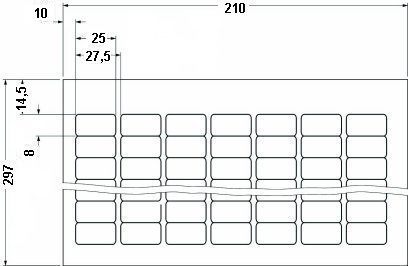 Этикетки в листах DIN-A4-BMKL 25X 8 WH