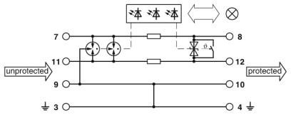 Устройство защиты от перенапряжений-PT-IQ-1X2-EX-24DC-UT