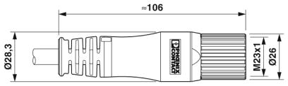 Кабельный штекер, пластиковая заливка-K-17-OE/2,0-E01/M23 F8