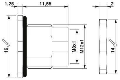 Крепежный резьбовой элемент корпуса-SACC-BP-F-M8/M12 SMD