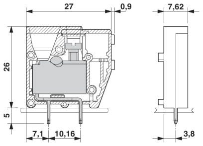 Клеммные блоки для печатного монтажа-FRONT 4-V-7,62