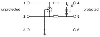 Устройство защиты от перенапряжений-TTC-6P-1X2-12DC-UT-I
