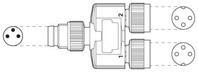 Y-разветвитель-SAC-3P-M 8Y/2XM 8FS VP