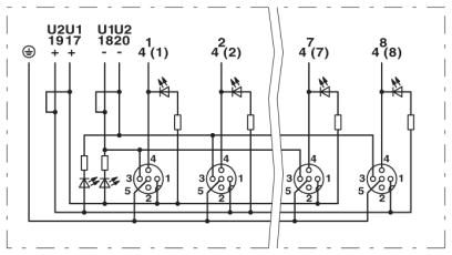 Коробка датчика и исполнительного элемента-SACB-6/ 6-L-C NPN SCO