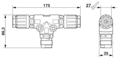 Т-распределитель-QPD T 4PE 2X6-11 BK