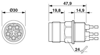 Проходная деталь-QPD W 4PE1,5 M25 1,0 BK