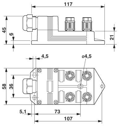Коробка датчика и исполнительного элемента-SACB-4/3-C QO-0,34