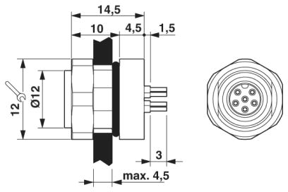Встраиваемые разъемы-SACC-DSI-M 8FS-6CON-L180