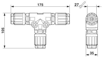 Т-распределитель-QPD T 4PE 3X9-16 BK