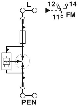 Молниезащитный разрядник, тип 1-FLT-SEC-H-T1-1C-264/25-FM