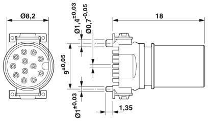 Встраиваемые разъемы-SACC-CI-M12FS-12P SMD T