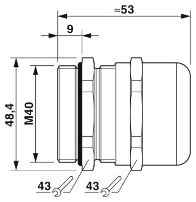 Кабельный ввод-G-INS-M40-M68N-NNES-S