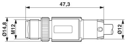 Системный кабель шины-SAC-4P-M12MS/ 0,6-990/M12FS