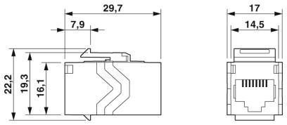 Гнездовая вставка для RJ45-VS-08-BU-RJ45-6-MOD/BU