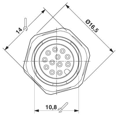 Встраиваемые разъемы-SACC-DSI-MS-12CON-M12 SCO SH