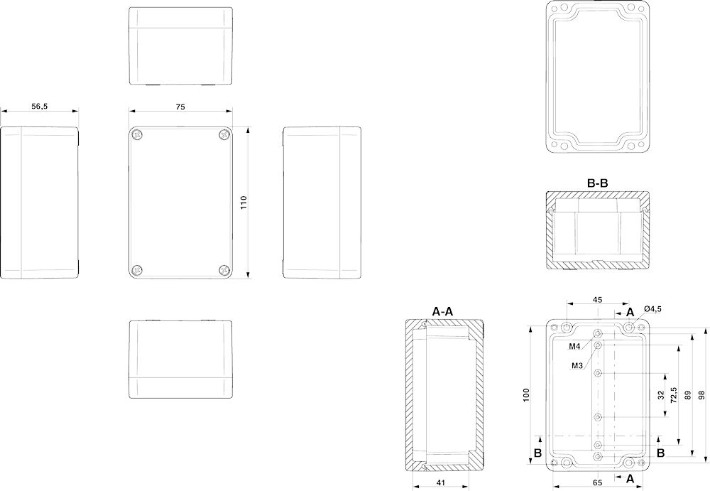 Клеммная коробка-E PX A 75X110X56